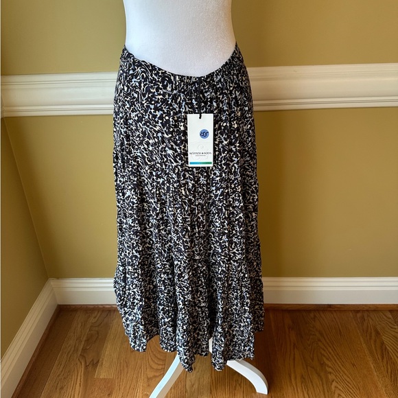 Scotch & Soda Black Asymmetric Tiered Skirt NWT Size Medium - Picture 4 of 7